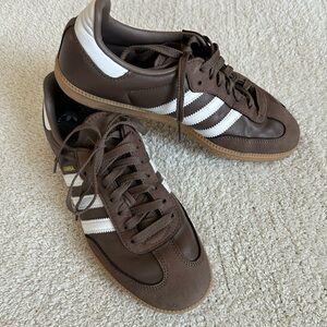 Adidas Brown and White Sneakers Classic Suede Design